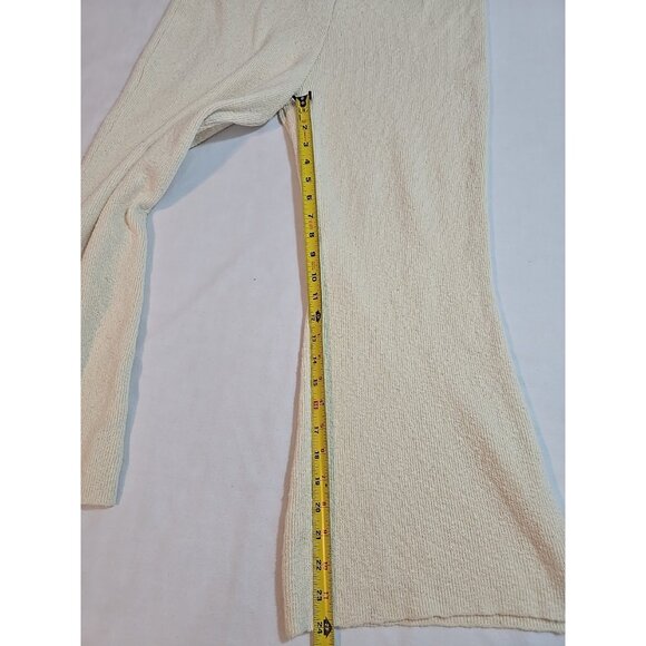 Free People Beach Women Pants Ribbed Knit Foldover Waist Flare Leg Size L - Picture 13 of 16